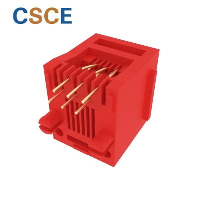 China PCB 5222-E Series Without 6P6C 1*1 Port RJ11 Shielded Connector Jack With Panel Stop Modular for sale