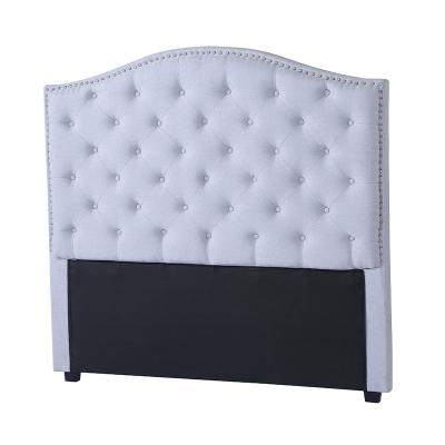 China Other queen natural fabric upholstered panel high tufted single luxury king size bed upholstery padded headboard modern cap for sale