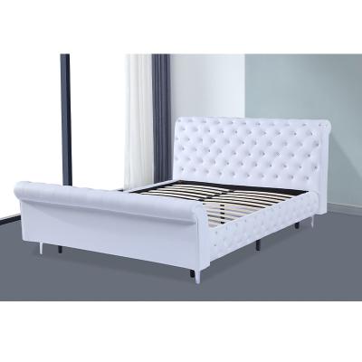 China Other Bedroom Furniture Designs Single Size Double Button Leather Bed for sale