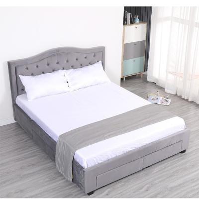 China 2021 Newest Design Simple Elegant High Quality Luxurious Adult Queen King Size Bed With Storage for sale