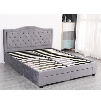 China Simple Elegant Modern Wooden Adult Bedroom Synthetic Queen Size Bed Leather Frame for sale