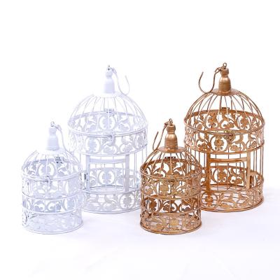 China European Viable Metal Birdcage Decor Gold Sliver Wedding Cake Stand Dessert Display Cake Stand for sale