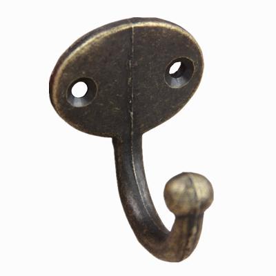 China Sustainable Small Wall Mount Furniture Hardware Metal Single Vintage Coat Hook for sale