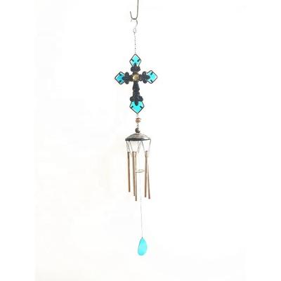 China India Hot Sale Customized Handmade Religious Metal Hanging Cross Wind Chime Wholesale for sale