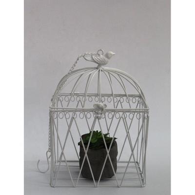 China Viable Wholesale Decorative White Hanging Bird Cages For Wedding for sale