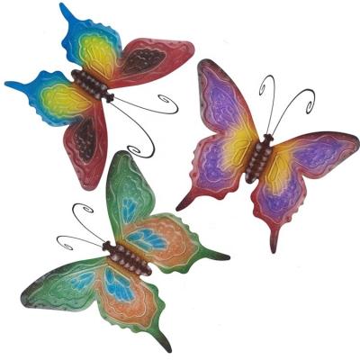 China Handmade home wall hanging art decorative wall pieces iron 3d butterfly wall for sale for sale