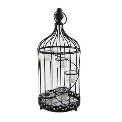 China Sturdy and Decorative Metal Birdcage Style Staircase Tealight Sconces for sale