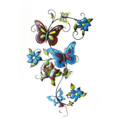 China Durable Metal Wall Art Home Decor Wrought Iron Butterfly Wall Decor for sale