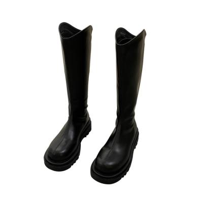 China 2021 other other new thick-soled Martin boots autumn and winter look knight boots Korean thin round toe boots high for sale