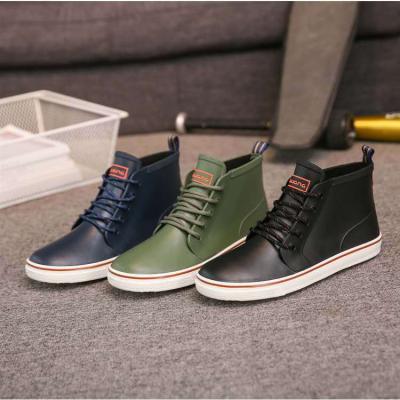 China Fashion Trend Fashion Couples Fishing Rain Boots Water Low-cut Front Leisure Boots Plastic Tube Slip-Resistant Lace-Up Water Shorts Shoes for sale