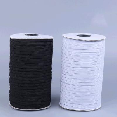 China Netting 3/6/8/10/12/15/20/25/30/40mm Elastic Black White Polyester Spandex Flat Elastic Band For Luggage Sweatpants for sale