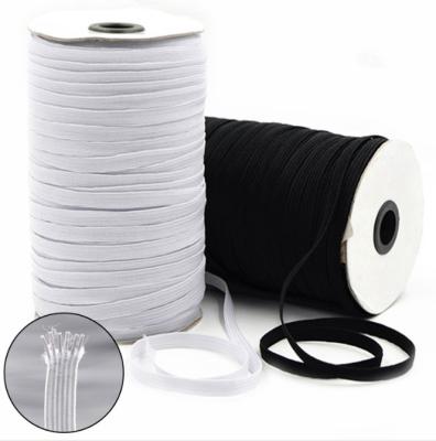 China 5m Elastic Rubber Band Sewing Black White High Quality 3/6/8/10/12mm Flat Elastic Bands For Underwear Pajamas Ties Trim for sale