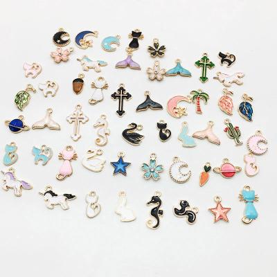 China METAL 50 Pcs Gold Plated Enamel Mixed Ocean Beach Charms Pendant For Jewelry Making Necklace Bracelet Jewelry Accessories Charms for sale