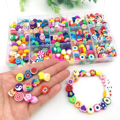 China Clay Smiley Fruit Heart Polymer Clay Beads Set For Jewelry Making DIY Accessories for sale