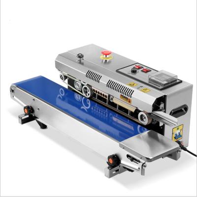 China SF-150 Automatic Horizontal Food Plastic Film Bags Heat Sealing Machine Continuous Strip Sealer Machine for sale