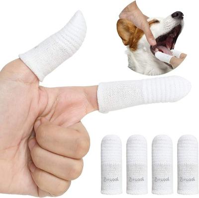 China Hot Sale Nylon Toothbrush Pet Sleeve Finger Grooming Comfortable Stocked Dog Cat Finger Toothbrush for sale