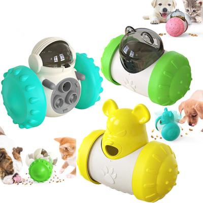 China Sustainable Hot Selling Tumbler Interactive Food Dispenser Feeder Slow Dog Toys Dry Pet Food Dispenser for sale