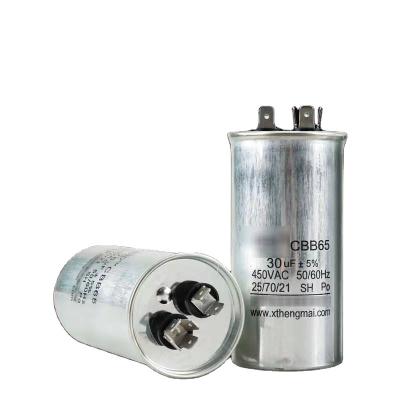 China Resist CBB65 450V 55uF Condensador High Temperature High Quality Air Conditioner Capacitor for sale