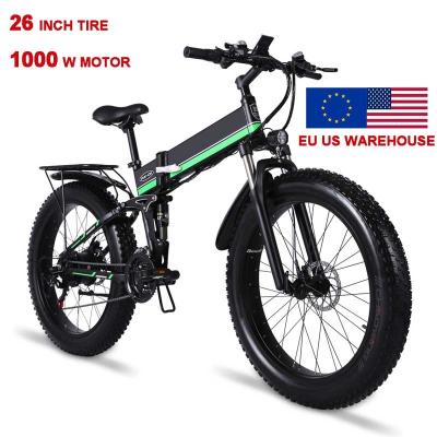 China Aluminum Alloy EU AND US Warehouse MX01 13Ah Electric Charging 48V Battery Bike LED Display 1000W Folding Snow Electric Bicycle for sale