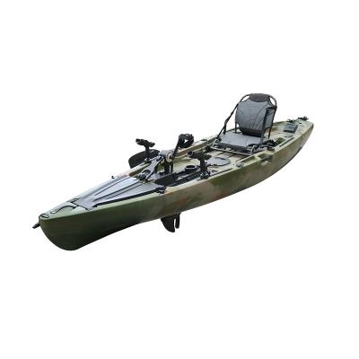 Китай PE (HDPE or LLDPE) Factory Outlet Style New Fishing Lldpe Rowing Boat with Pedal Drive System 12ft Kayak продается