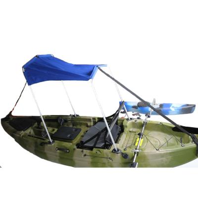 China Foam+Spandex Fabric China Factory Bimini Top With 4 Adjustable Straps Boat Aluminum V-Hull Boat Bimini Top Cover Oxford Fabric à venda