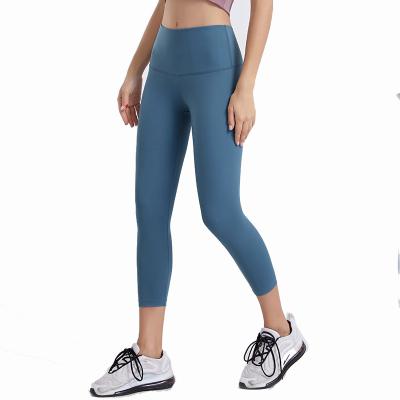 China Breathable Fast Delivery High Waist Workout Gym Sports Cropped Pants Gaiters Women Skinny Fitness Jogging Capri Pants With Hidden Pocket for sale