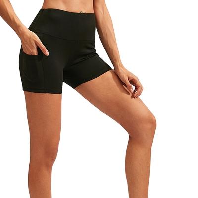 China 2021 Breathable New High Waist Fitness Workout Training Sport Yoga Shorts Quick Drying Running Gym Skinny Short Yoga Leggings With Pocket for sale