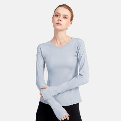 China 2021 New Factory Supply Quick-dry Breathable Active Fitness Sports Tops Thumb Hole Yoga Long Sleeve Gym Women Gym Running T-Shirts for sale