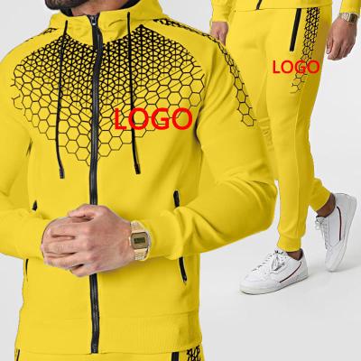 China Custom Wholesale 2 Pieces Wholesale Custom Men's Jogger Jogger Sweatsuit Color Block Tracksuits Set Thin Fit Polyester Jogging Suits for sale