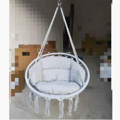 China EUROPEAN Hammock Chair Macrame Swing With Cushion , Hanging Cotton Rope Hammock Swing for sale