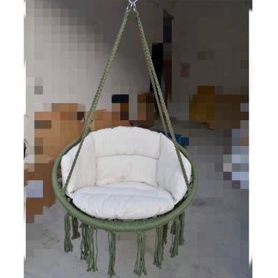 China EUROPEAN Hammock Chair Macrame Swing With Cushion , Hanging Cotton Rope Hammock Swing for sale