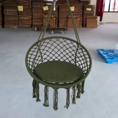 China EUROPEAN Patio Hammock Chair Hanging Macrame Swing With Cushion for sale