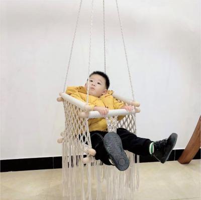 China Modern Outdoor Swing Furniture Round Rope Hanging Chair For Kids for sale