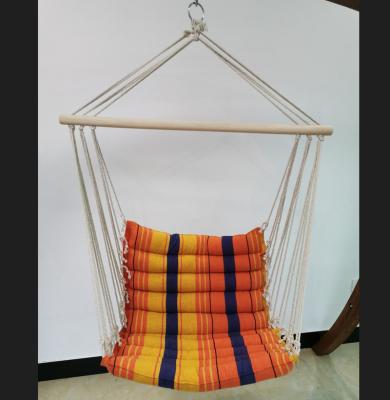 China Outdoor& Modern Macrame Swing Rainbow Stripe Hammock Indoor Handmade Hammock Chair for sale