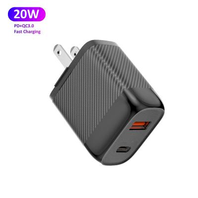 China 20w EU R-U US Plug Portable Wall Charger 20w PD Palladium QC 3.0 Fast Charging Type USB Wall Chargers USB Wall Charger Portable Cell Phone for sale