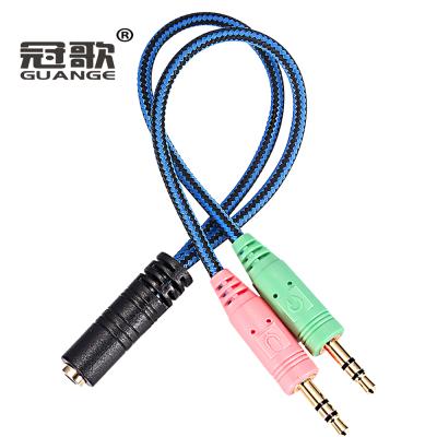 China For Hot Sale Earphone 1 to 2 Headset Headphones Conversion Audio Computer Cables Audio and Video Cables for sale