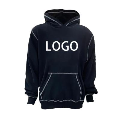 China Custom Anti-Wrinkle Men's Oversized Contrast Stitching Hoodie Printing Blank Reverse Stitch Hooded Logo Pullover Men's Casual Sweatshirt Hoodies for sale