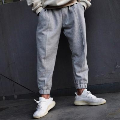 China OEM and ODM Wholesale Jogger Coupling Pique Anti-wrinkle Men's Applicable Casual Pants Rib Panel Sweatpants Straight Blank for sale