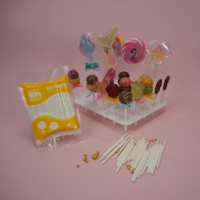 China Food Grade Biodegradable Retail Packing 100 Pieces Per Bag Paper Lollipop Stick for sale