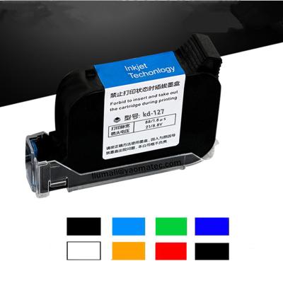 China Yaomatec kd-127 12.7mm 12.7mm ECO Original Quick-Drying Solvent Based Fast Dry Ink Cartridge For Non Unencrypted Handheld Inkjet Printer for sale