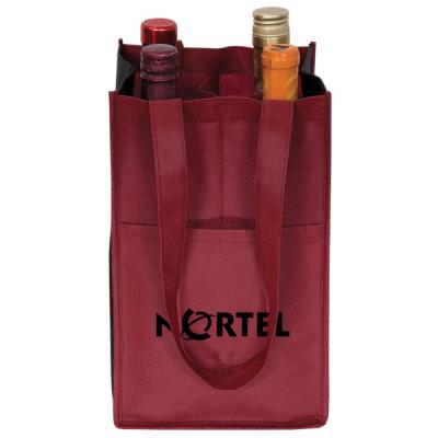 China High Quality Eco-Friendly Reusable Logo For Wine Custom 2 Bottle Wine Bag for sale