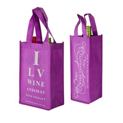 China Eco Friendly Recyclable Supermarket Eco - Friendly Non Woven Customized Logo Eco Wine Bag for sale