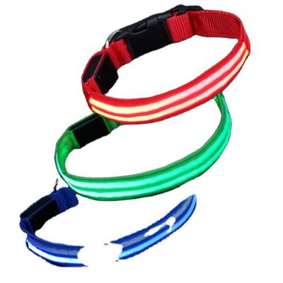 China Night Safety LED Padded Flashing Dog Collar USB Rechargeable Dog Collar for sale