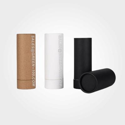 China Anti Child Proof Biodegradable Safety Recycle Round Tube Kraft Paper Box With Child Resistant Buttons For Vape Cartridges for sale