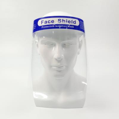 China PET Fashion Face Shield Blue And White Anti-fog Printing With Adjustable Headband Fit Children And Adult for sale