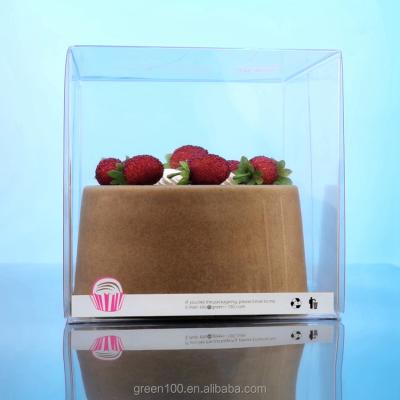 China Recycled Materials Cupcake Boxes And Packaging Transparent Disposable Rectangle Cake Box Fruit Dessert Sushi Rolls Bread Box for sale