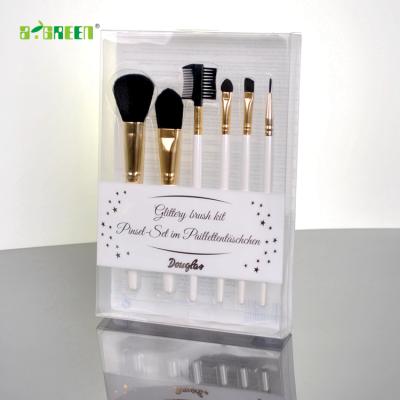 China Recyclable Cosmetic Use And Accept Custom Order Transparent PVC Pet Box For Makeup Brush for sale