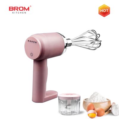 China Cordless Electric Grinder USB Rechargeable Low Power Food Cake Hand Blender for sale