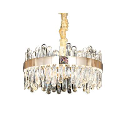 China Traditional Hot Selling Crystal Chandelier Round Living Room Indoor Decoration Pendant Lamp Gold Lamp for sale