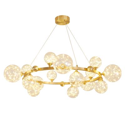 China Luxury Multi Led Residential Dining Room Light Bedroom Living Room Pure Copper Crystal Chandelier for sale